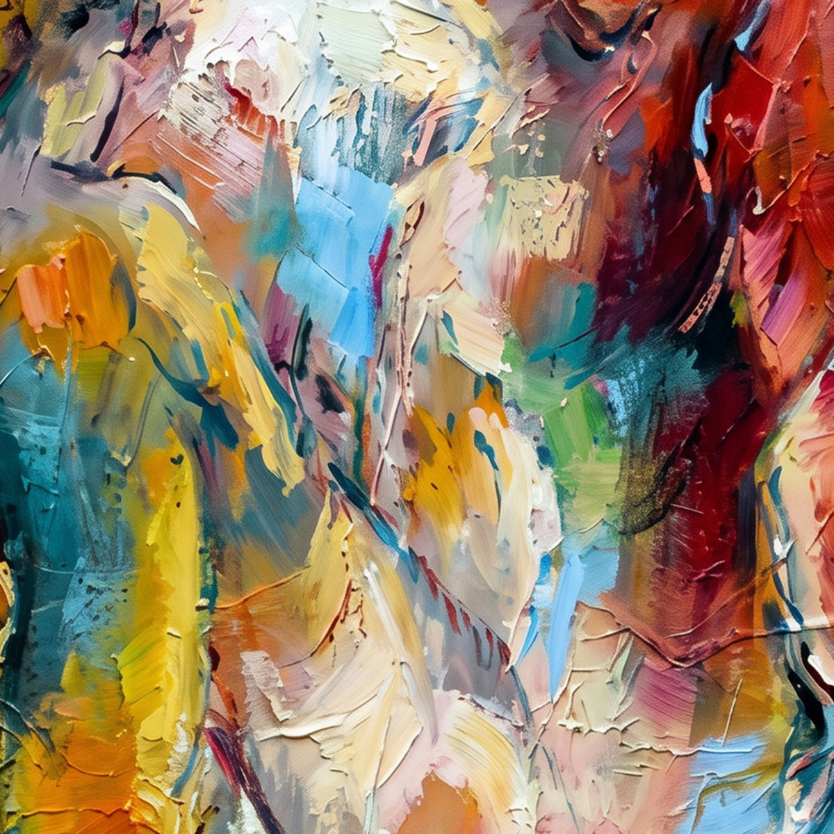 Painting Abstract Expressive Dancers