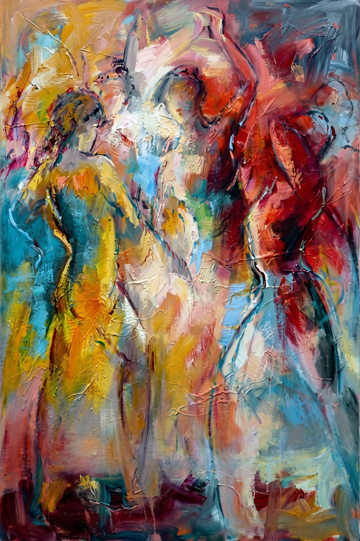 Painting Abstract Expressive Dancers
