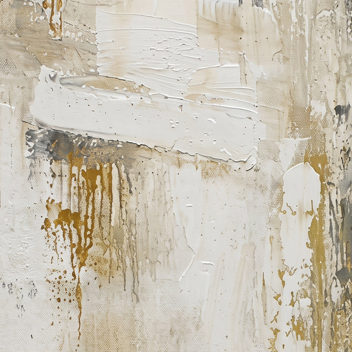 Painting Abstract Neutral Composition with Silhouettes