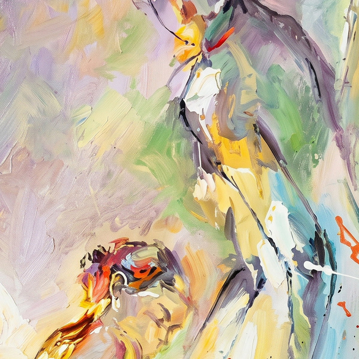 Painting Abstract Figures and Splashes