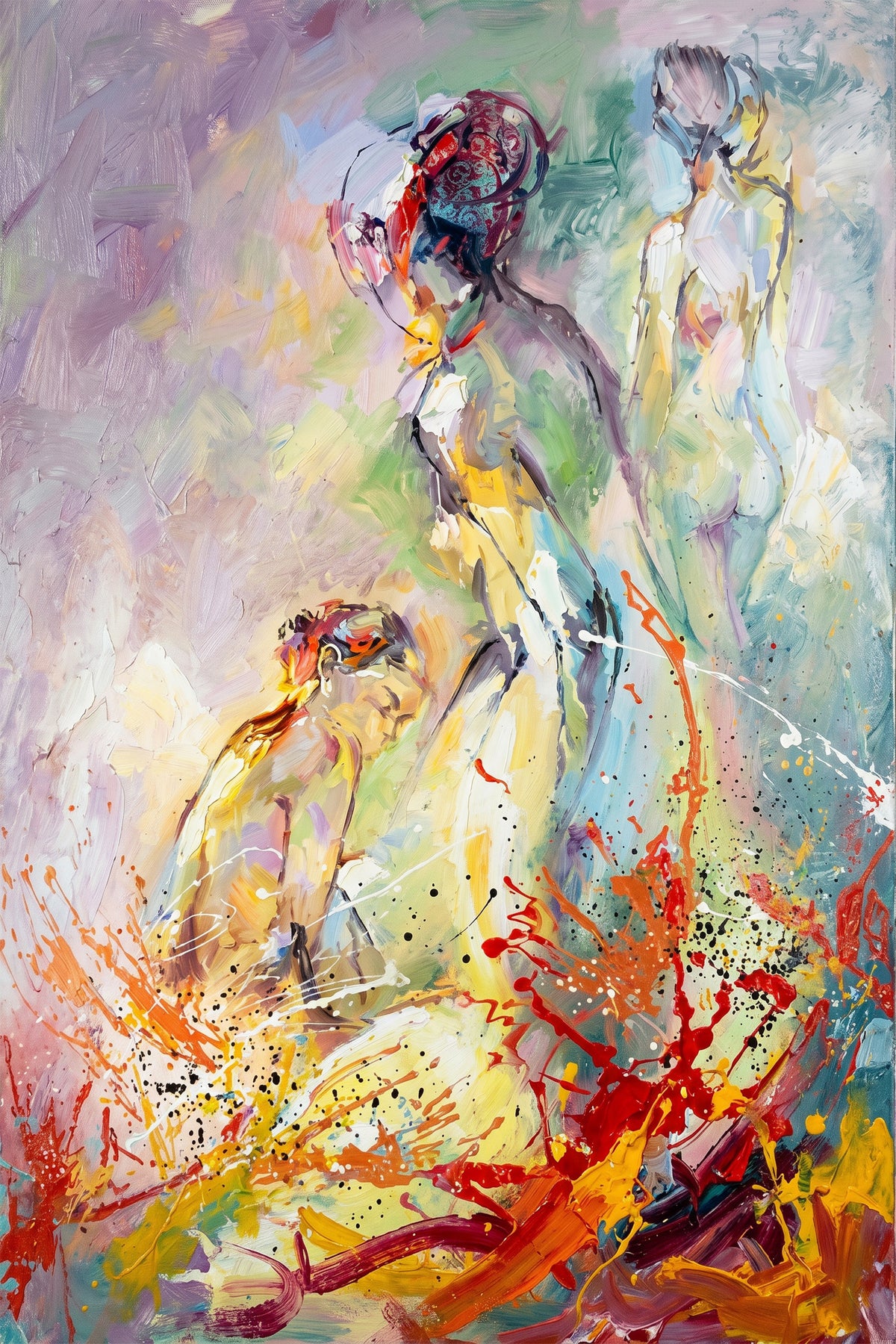 Painting Abstract Figures and Splashes
