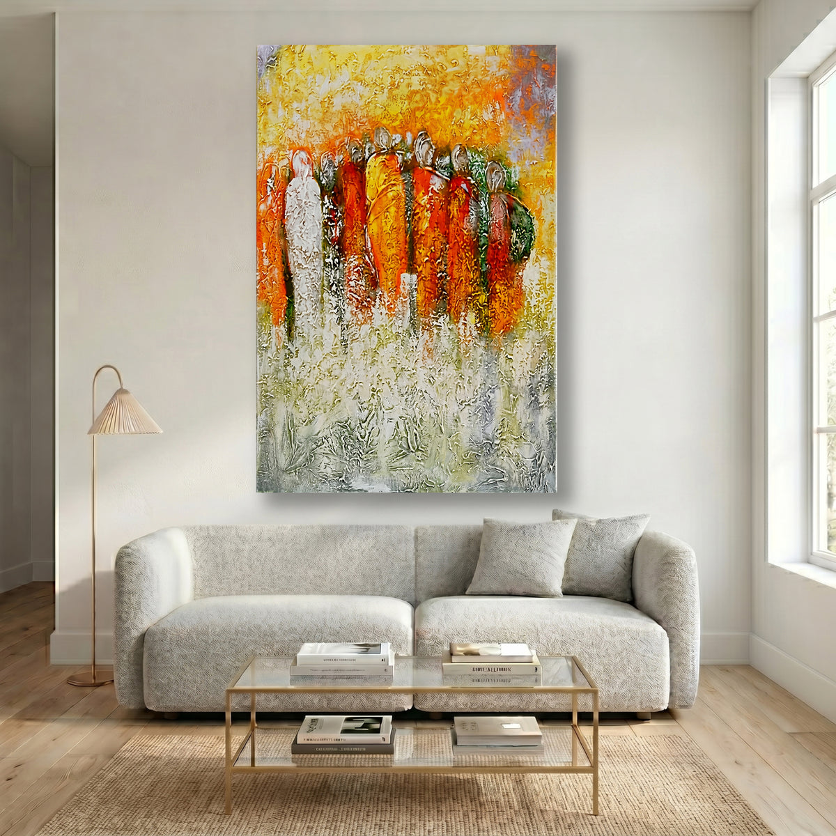 Painting Abstract Figures in Warm Tones