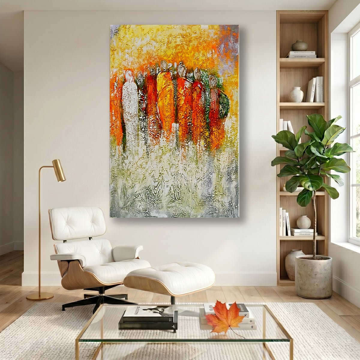 Painting Abstract Figures in Warm Tones