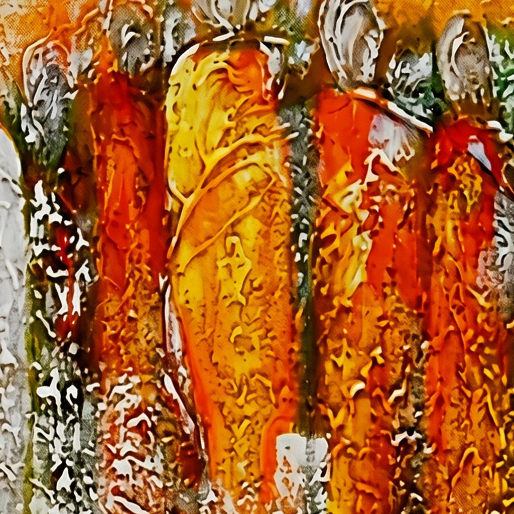Painting Abstract Figures in Warm Tones