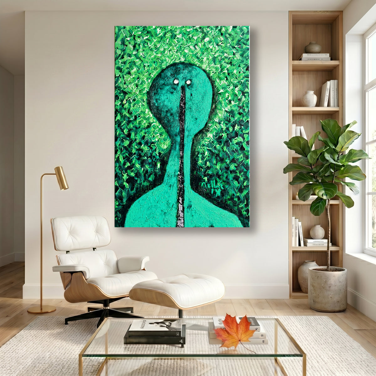 Painting Surreal Green Entity