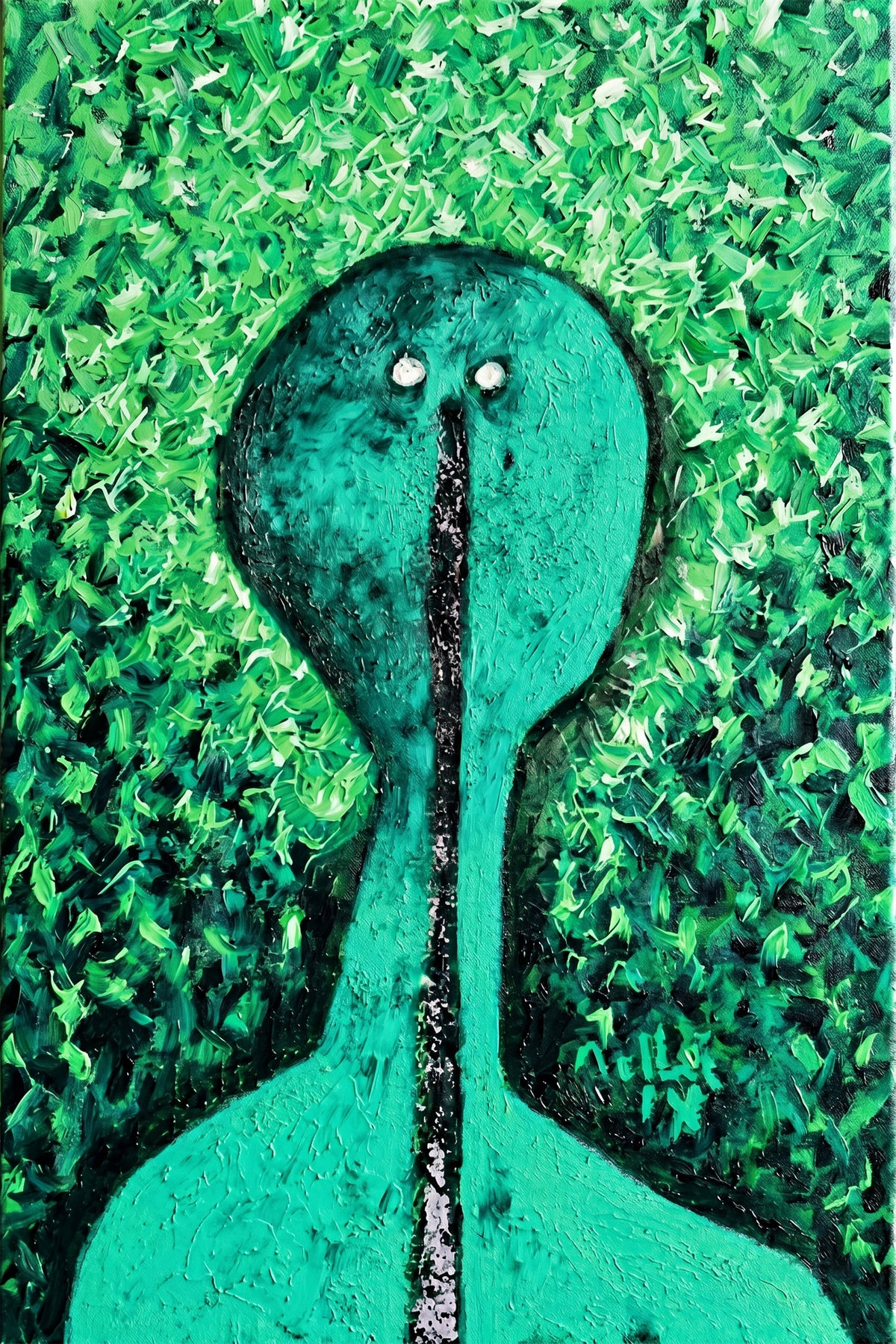 Painting Surreal Green Entity