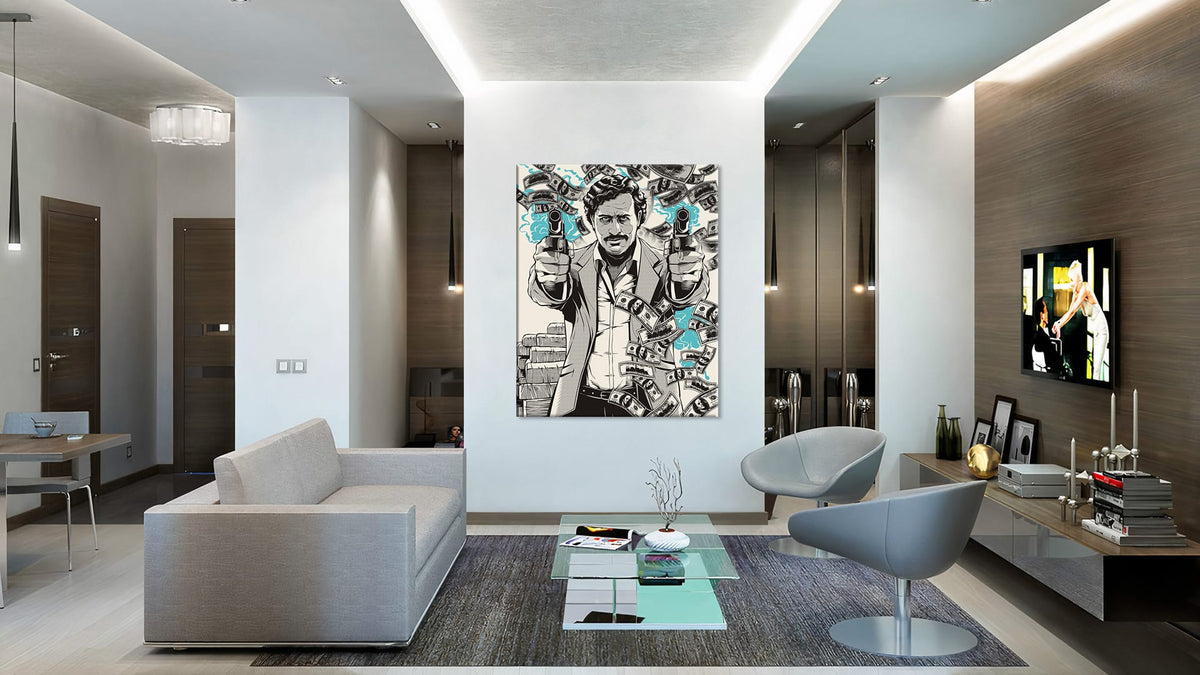 Pablo Guns and Dollars Art