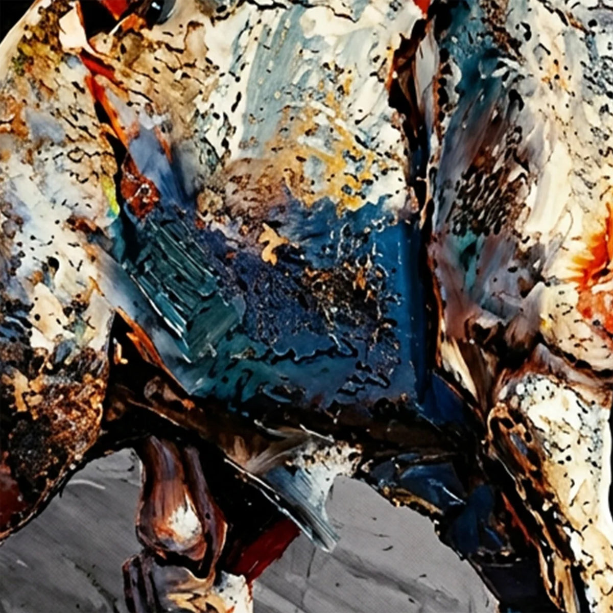Painting Abstract Charging Bull