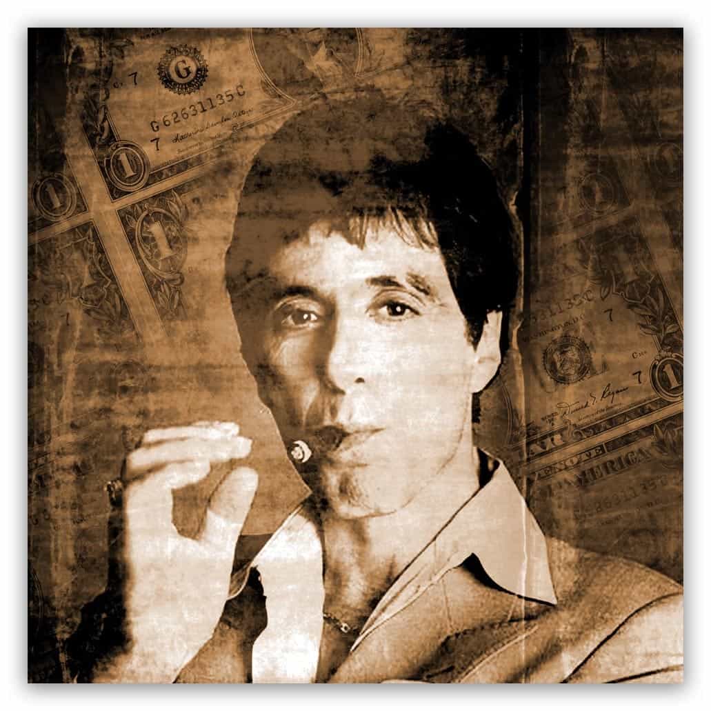 Tony Montana/Scarface Dollar schilderij