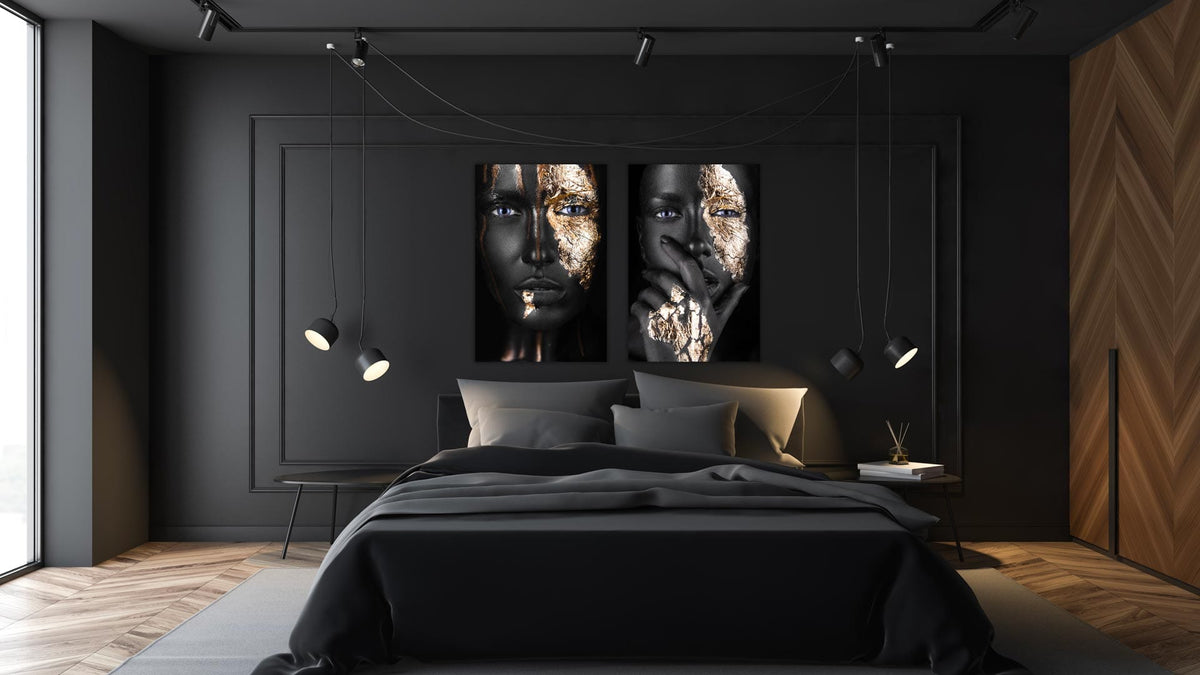 Woman with Gold Faces